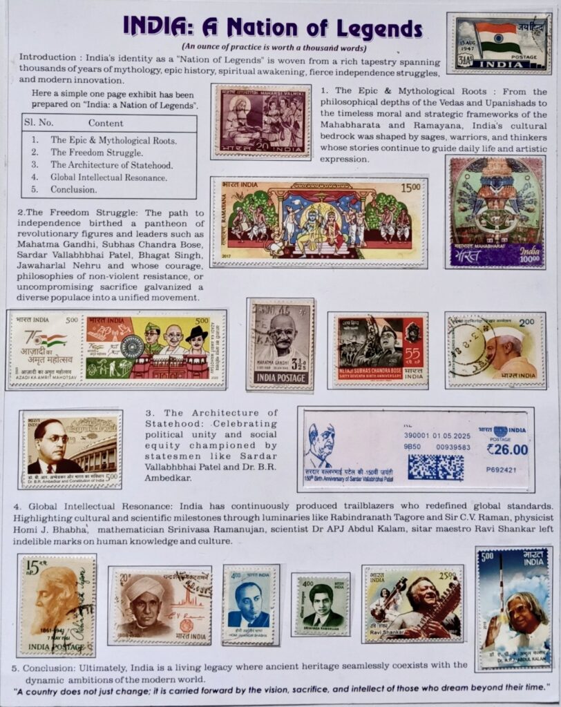 PhilaUtsav 2026 exhibit PUR09: INDIA: A Nation of Lengends by Ajit Kumar Raut