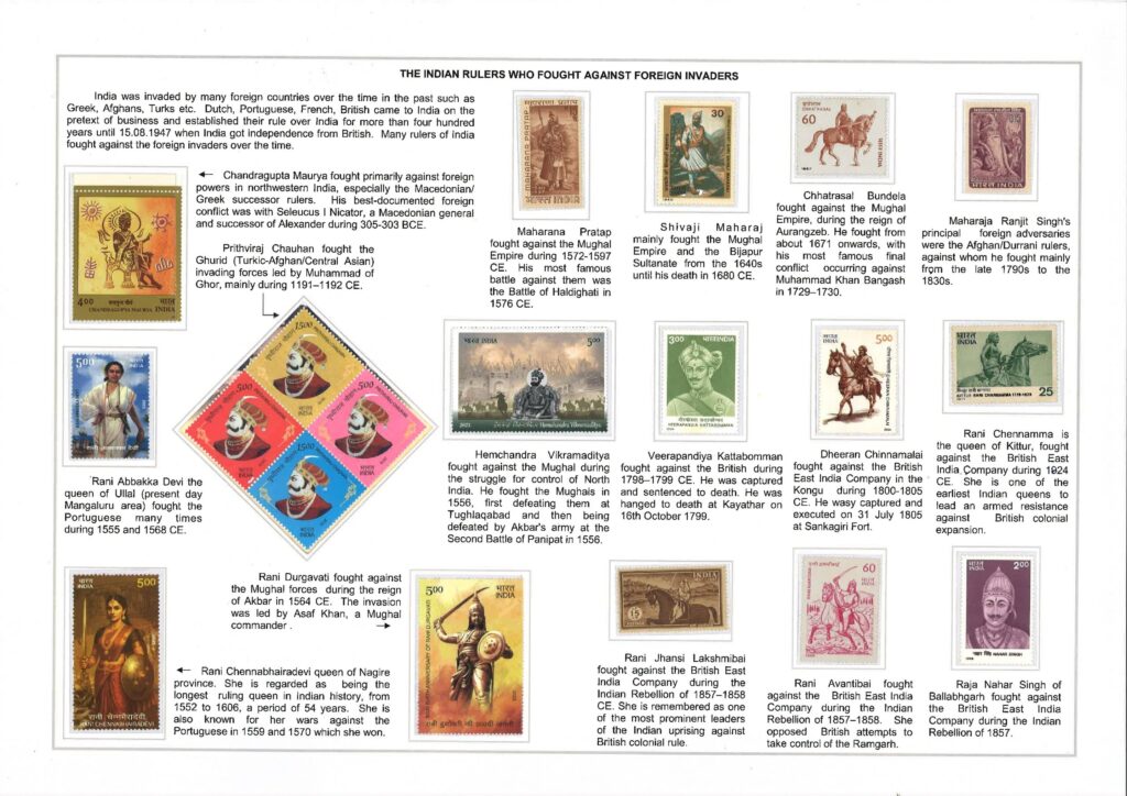 PhilaUtsav 2026 exhibit PUR25: THE INDIAN RULERS WHO FOUGHT AGAINST FOREIGN INVADERS by Amrutha Kotteda