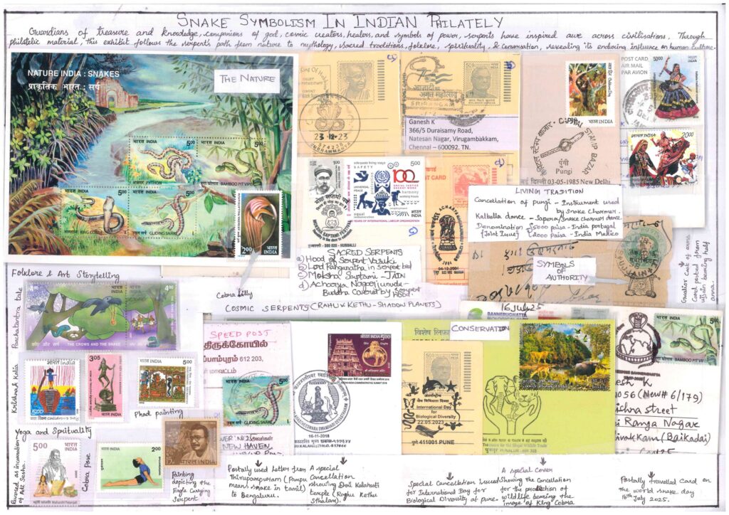 PhilaUtsav 2026 exhibit PUR30: Snake Symbolism in Indian Philately by Ganesh K.